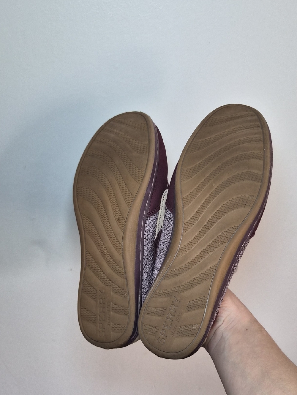 Sperry Burgundy Leather Boat Shoes with Cream Accent - Picture 6 of 8
